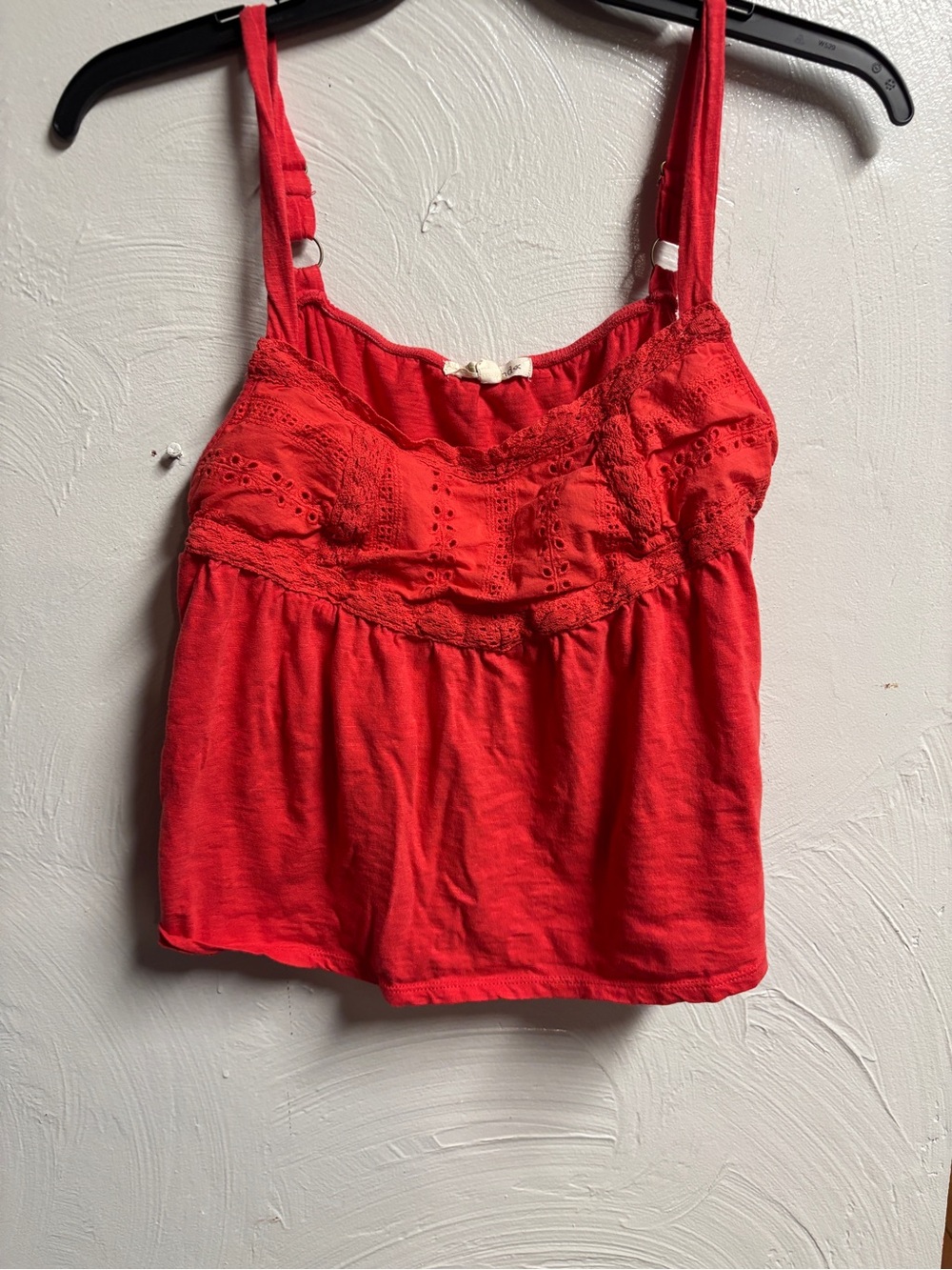 Rewind Red Lace-Trim Adjustable Spaghetti Strap Camisole